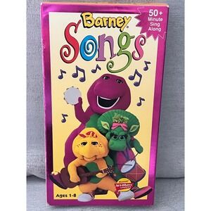 Barney Songs VHS 1995 Sing Along 50 Minutes White Tape ActiMates Compatible
